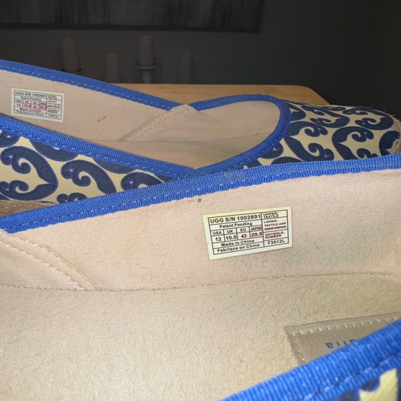 Royal Bloom and tan colored slip on ballerina woman’s UGGs - Picture 8 of 12